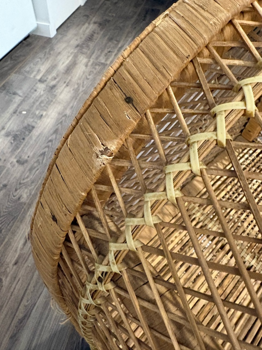 Vintage Rattan wicker shelf free standing floor shelf boho furniture - Picture 15 of 16